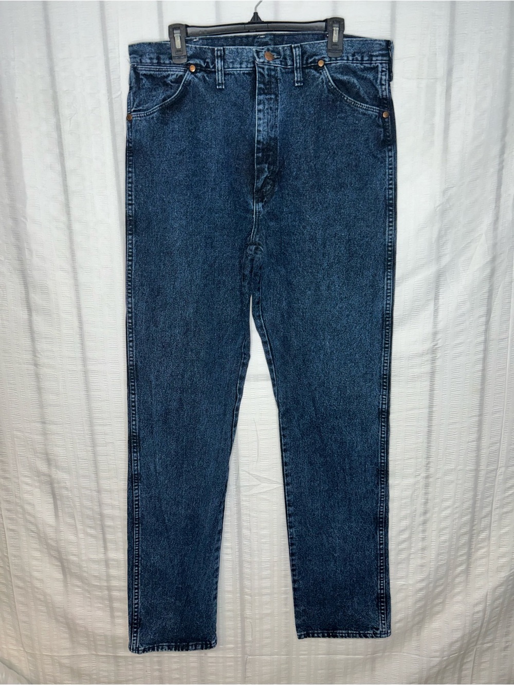 Vintage Wrangler 13MWZ 70’s Blue Denim Jeans Cowboy Cut Made In USA Talon 36x36